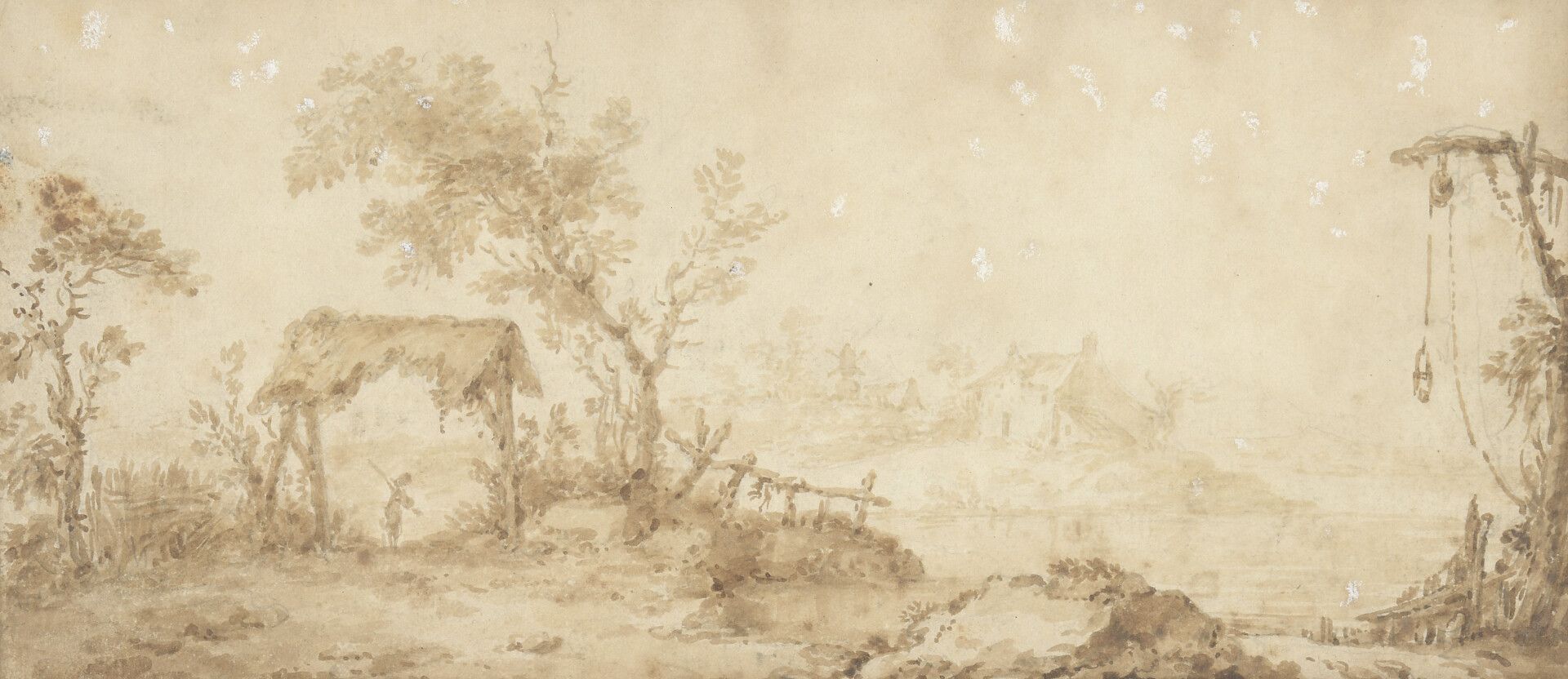 Null École FRANÇAISE du XVIIIe siècle

Paysage fluvial animé

Lavis brun sur tra&hellip;