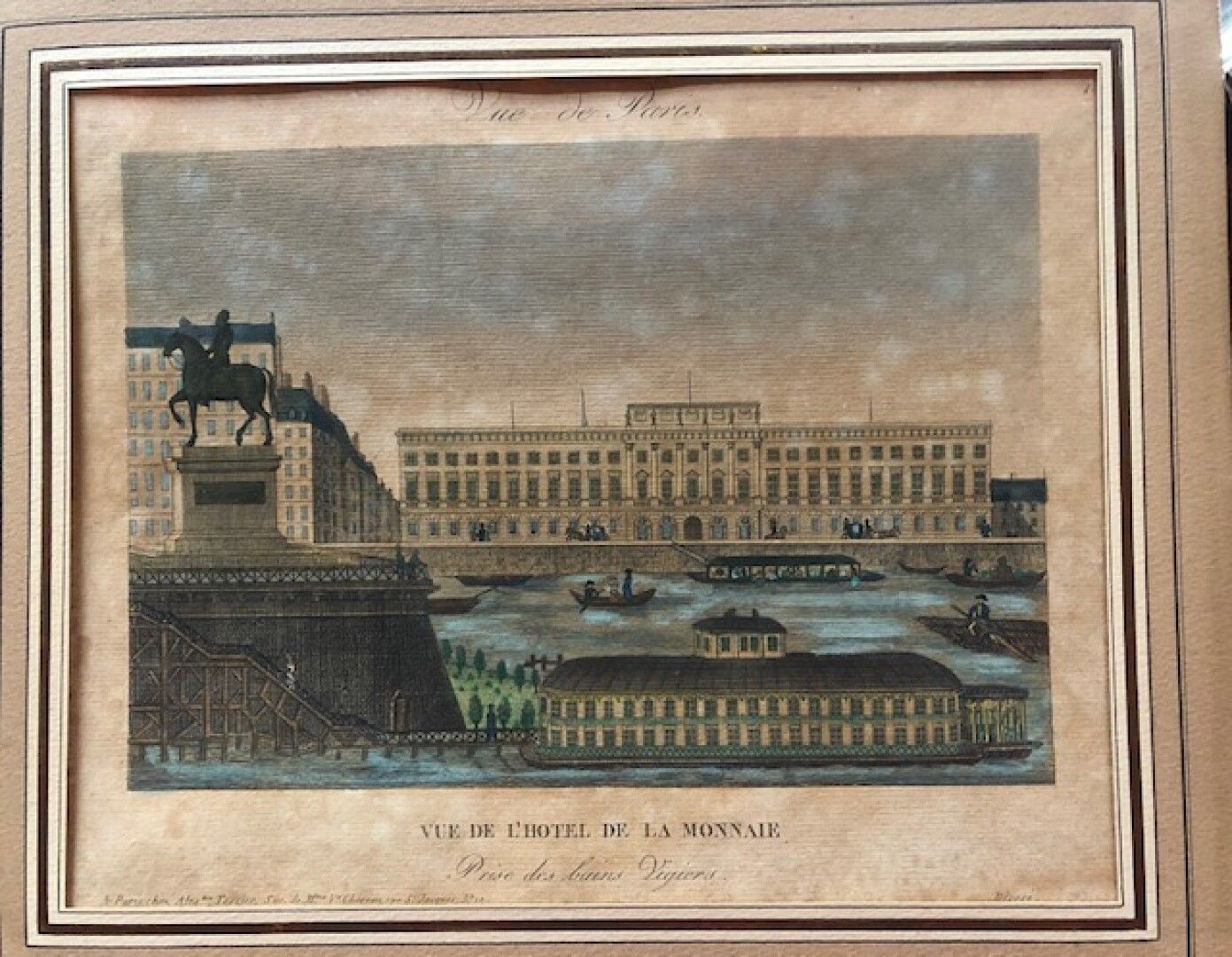 Null 法国学校，18世纪末-19世纪初

从尼夫桥下拍摄的卢浮宫景色

从浴场拍摄的蒙娜伊酒店的景色

薇琪儿

一对雕版画。

25厘米×32.7厘米和2&hellip;