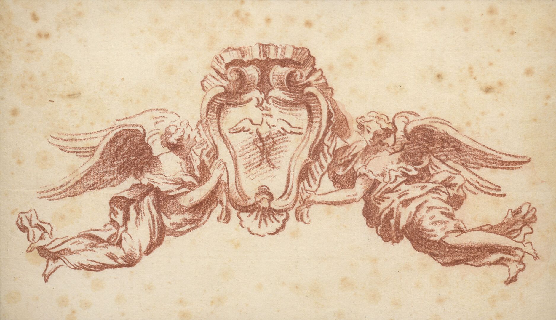Null 18世纪的法国学校

两个天使拿着国徽

三毛。

有些褪色。

12,2 x 20,5 cm