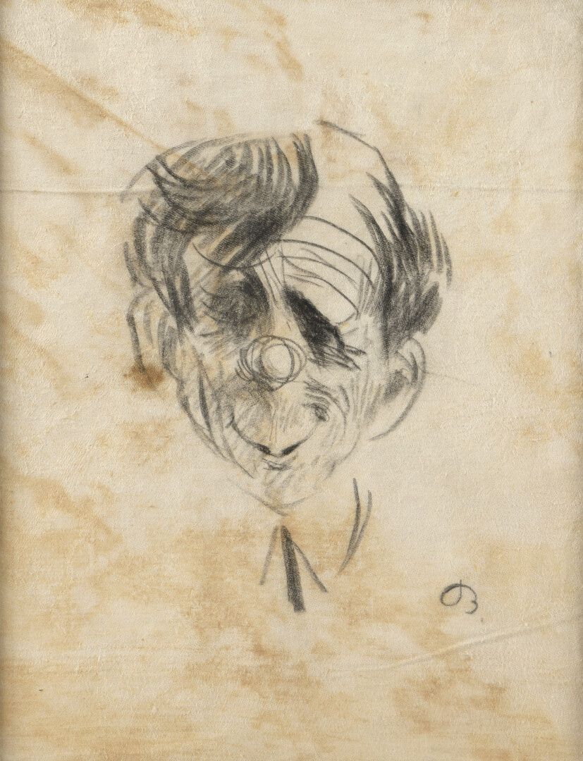 Null 乔瓦尼-博尔迪尼（1842-1931），归属于

Georges Goursat dit Sem的画像

桌布上的木炭。

右下角有图案。

染色剂。&hellip;