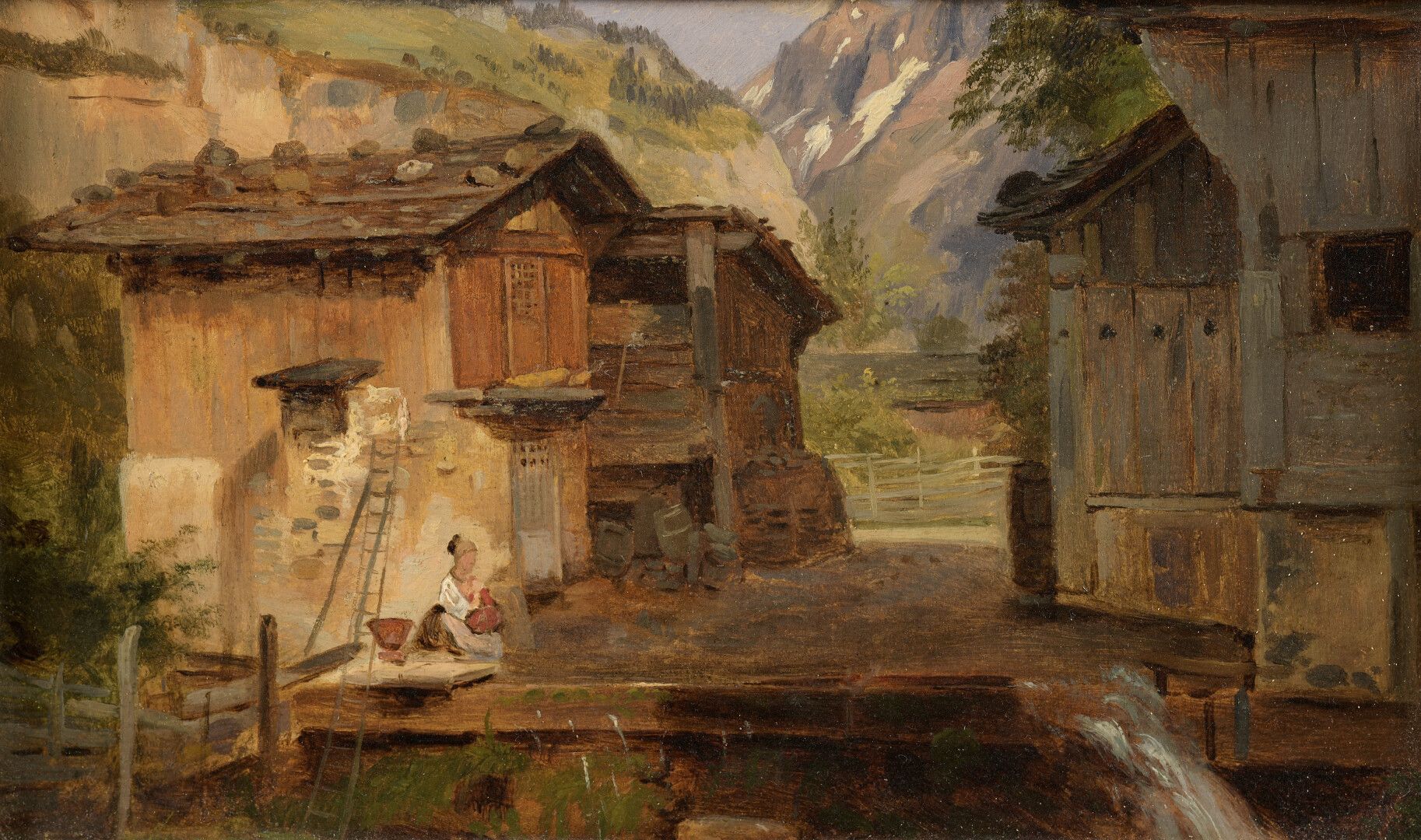 Null André GIROUX (1801-1879), attribué à

Femme assise devant un chalet, au loi&hellip;