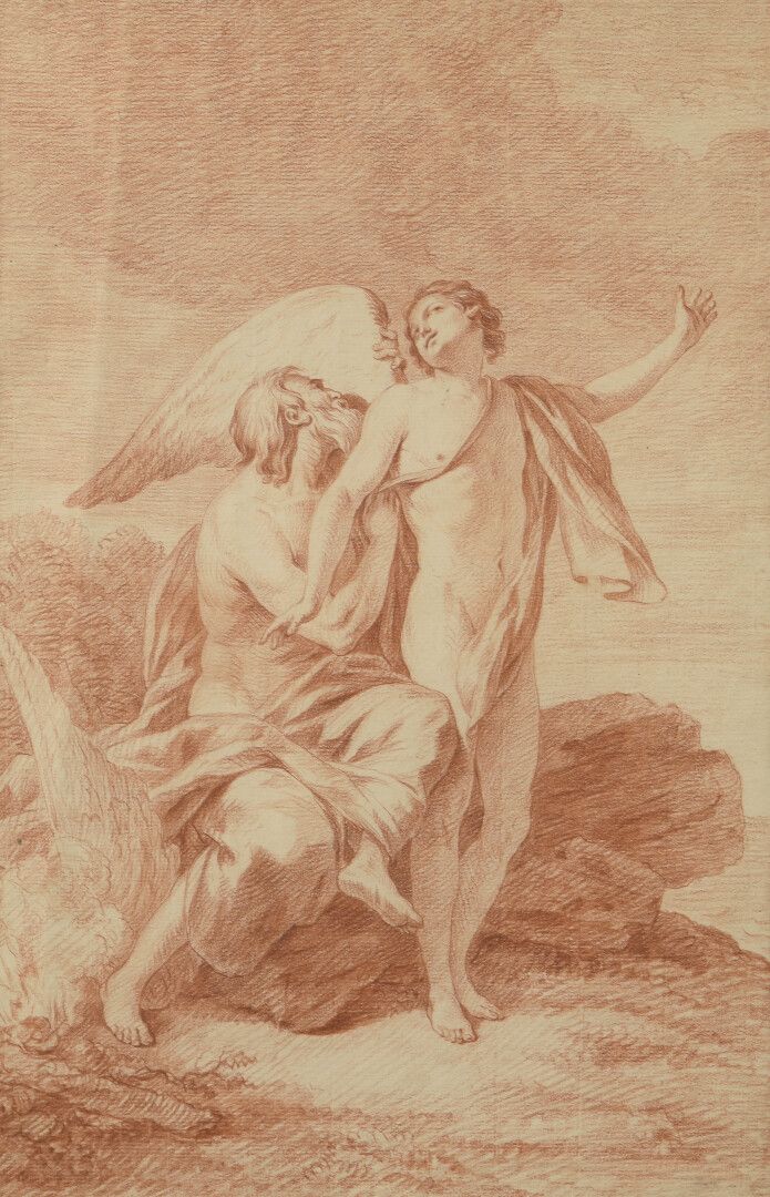 Null 归功于路易-克劳德-瓦斯科（巴黎1712-1772）。

戴德鲁斯为伊卡洛斯系上翅膀

三毛。

折叠。

40,5 x 26,5 cm

这幅非常完&hellip;