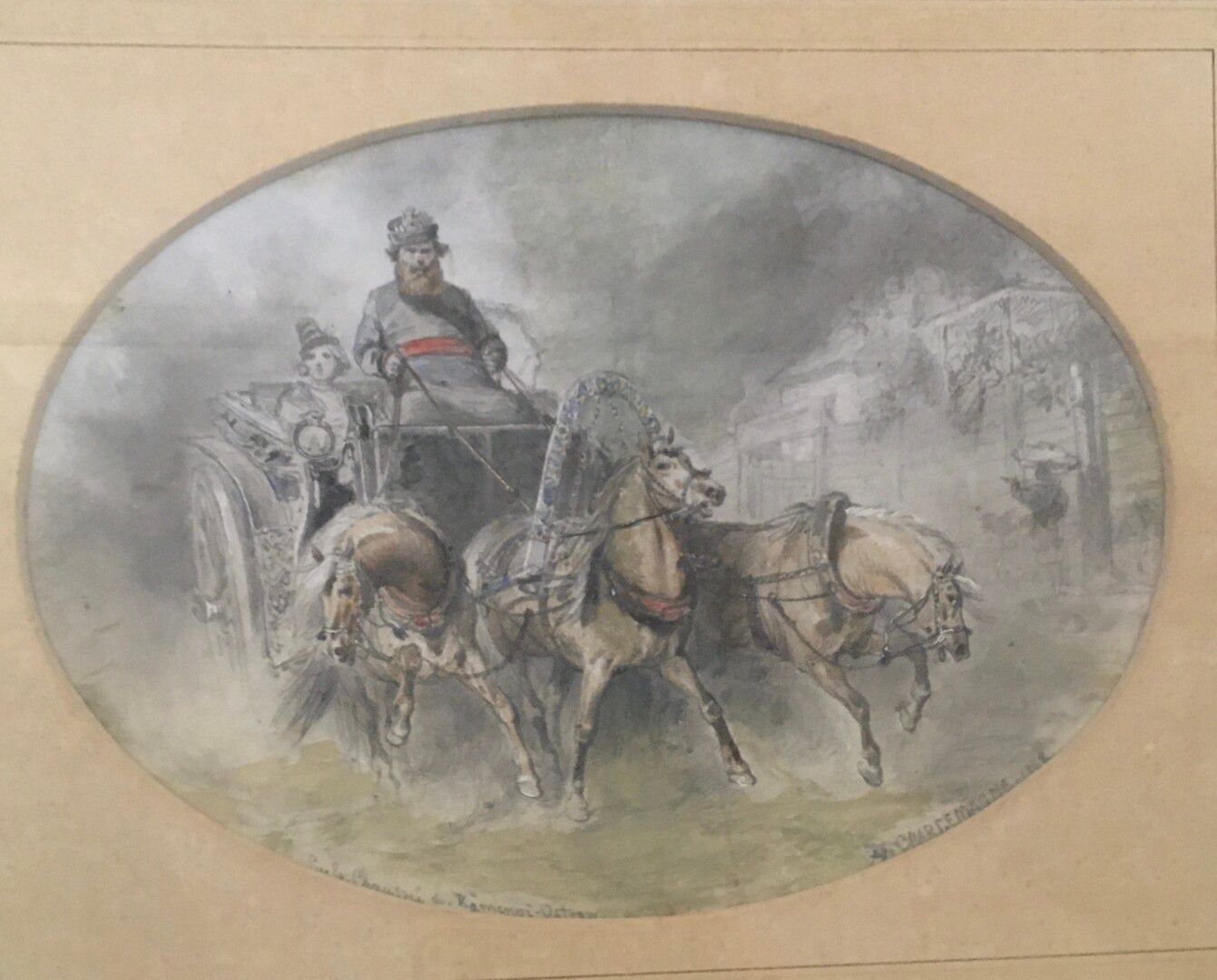 Null 阿道夫-伊奥西福维奇-查莱马格内（1826年-1901年）。

在卡梅诺伊-奥斯特罗堤道上

水粉画。

有标题、签名和日期的查理曼1862年。

2&hellip;