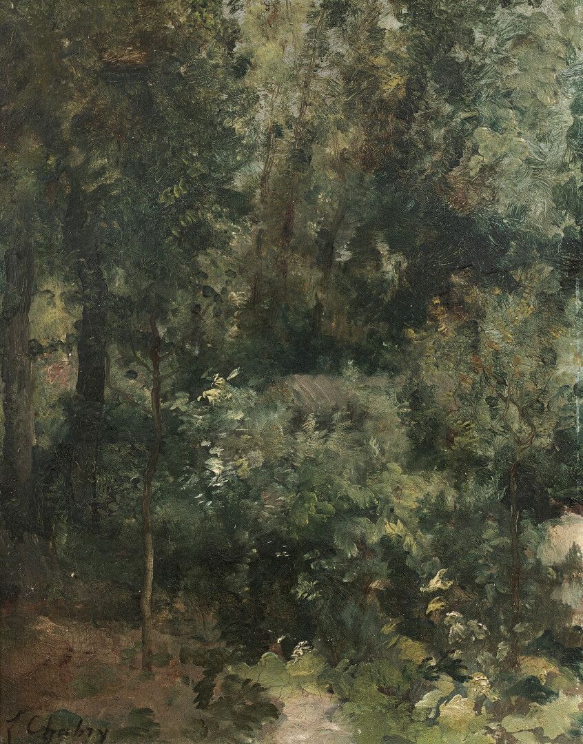 Null 莱昂斯-夏布里 (1832-1882)

巴比松森林中的树木

板上油彩。

左下方有签名。

29 x 22 cm