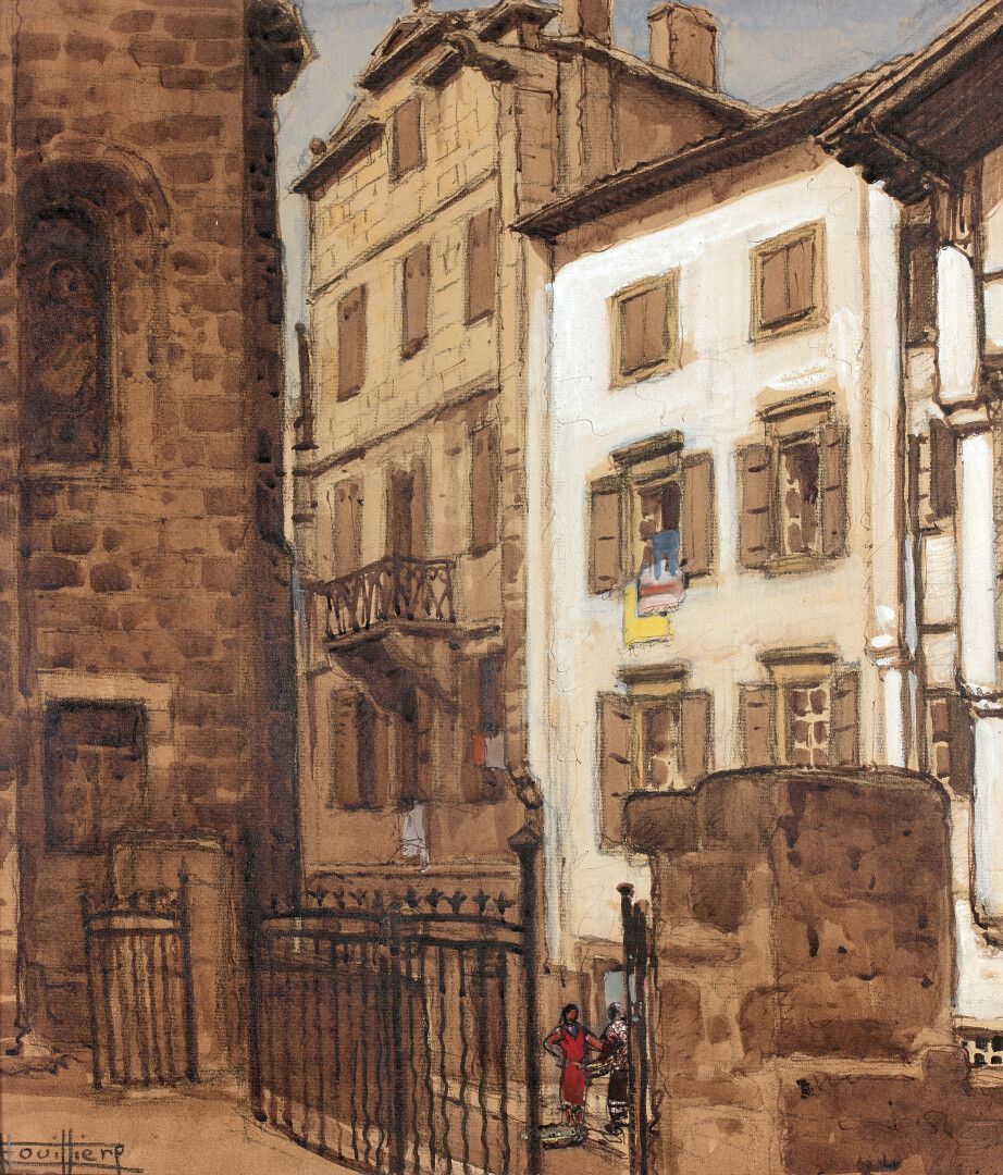 Null 爱德华-布瓦耶斯 (1900-1967)

锡伯尔，教堂和拉威尔的房子

水粉水彩画。

左下方有签名。

47 x 40 cm at sight

&hellip;