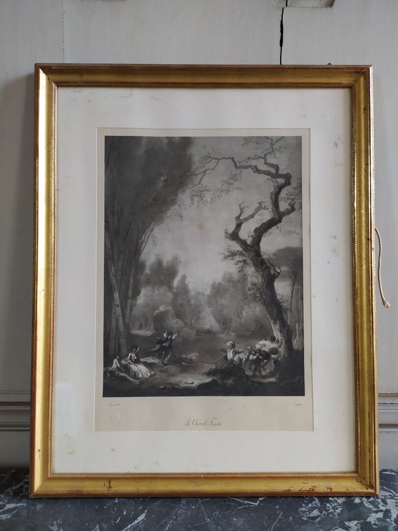 Null D'après Jean-Honoré FRAGONARD (1732-1806)

Le cheval fondu. 

Lithographie.&hellip;