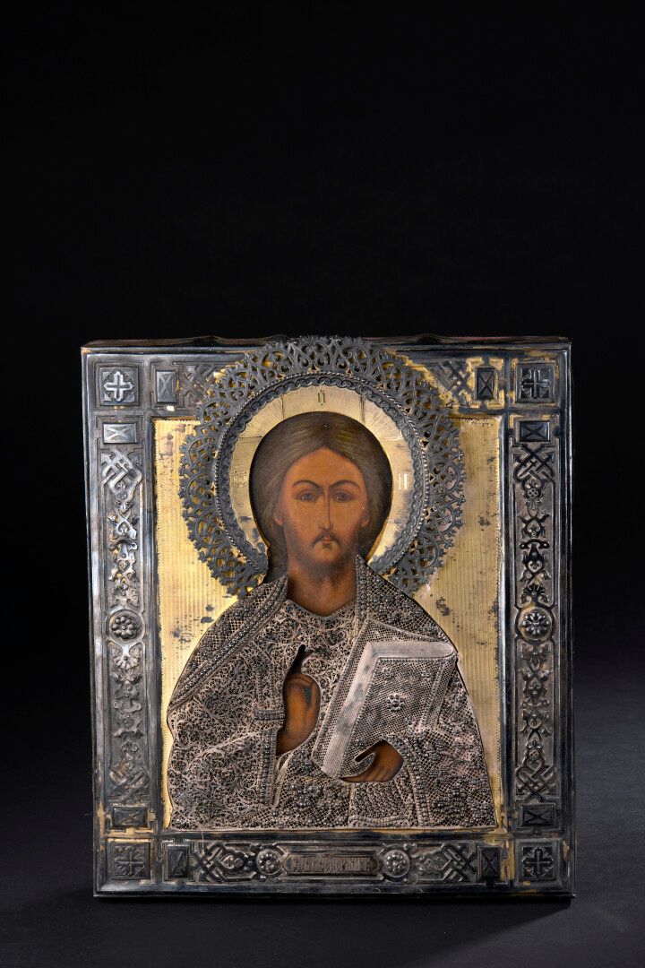 Null MOSCOW, 1882

耶稣基督的圣像

木板上的淡彩画。

在vermeil oklad 84 zolotniks (875)中，有丝状和rep&hellip;