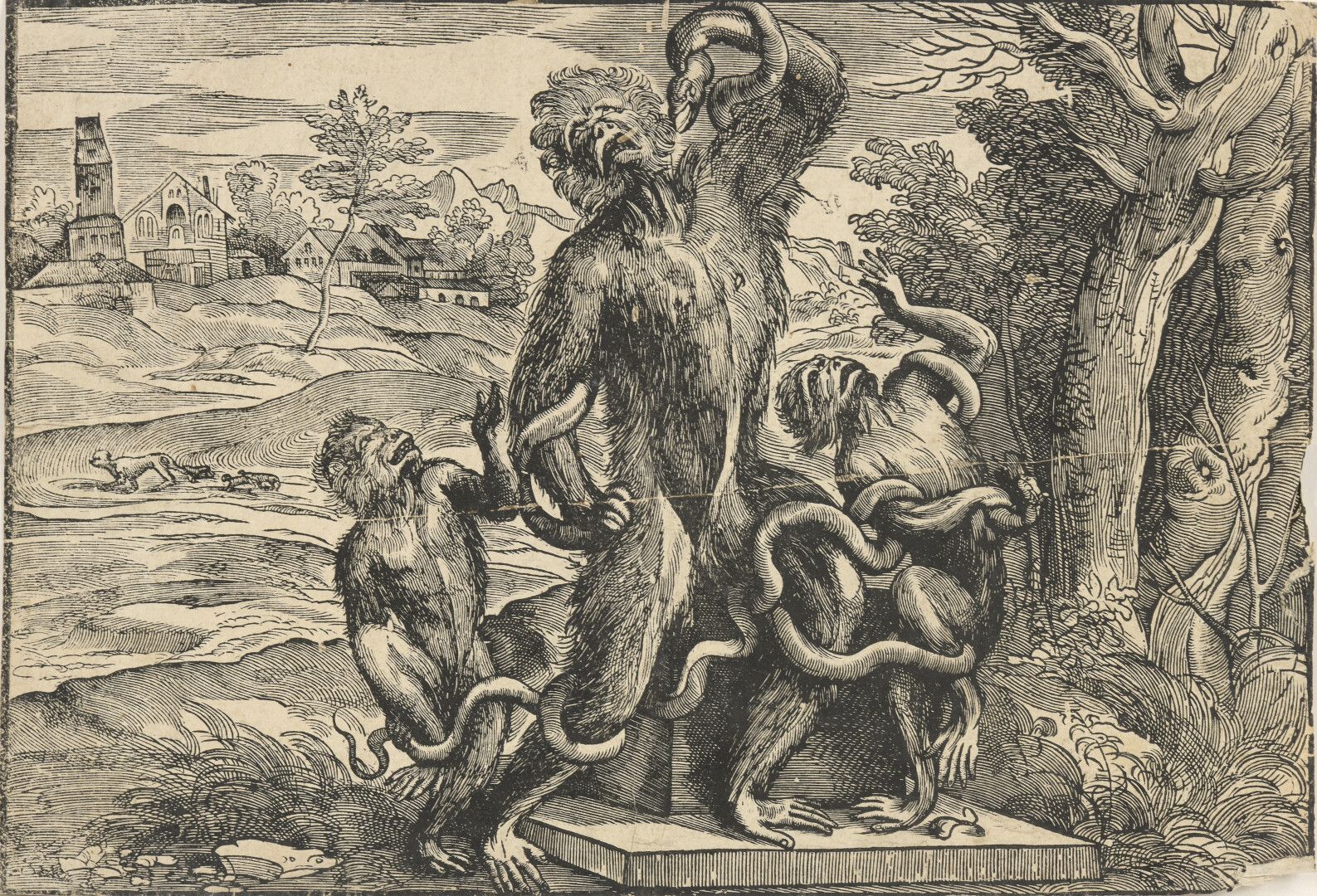 Null 泰提安之后

拉奥孔的漫画，约1540年，尼科洛-博尔德里尼的木雕，26.3 x 39.2厘米，在方形线上切割

(Rosand and Muraro&hellip;