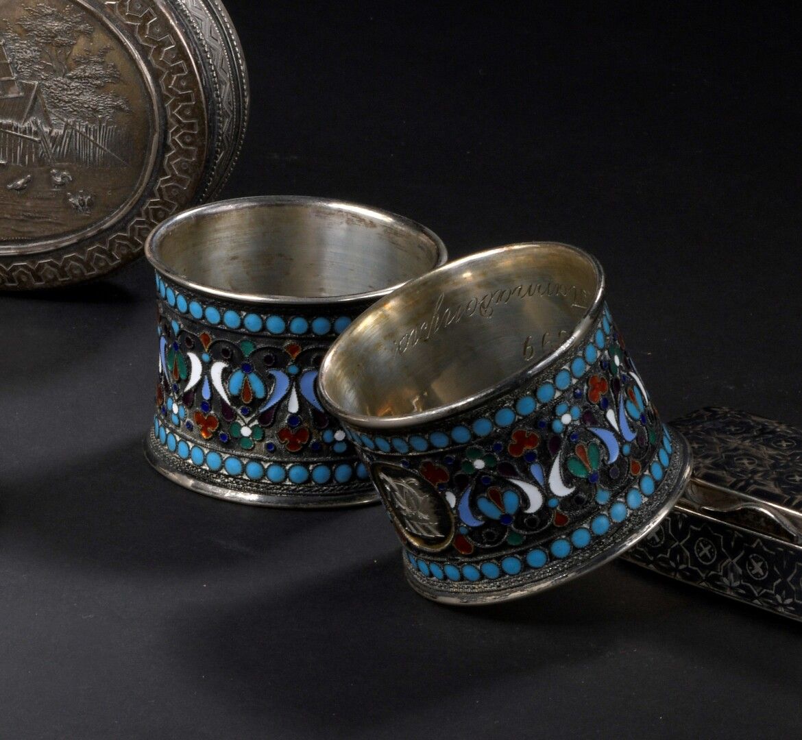 Null MOSCOW, circa 1890

Pair of silver napkin rings 84 zolotniks (875) with pol&hellip;