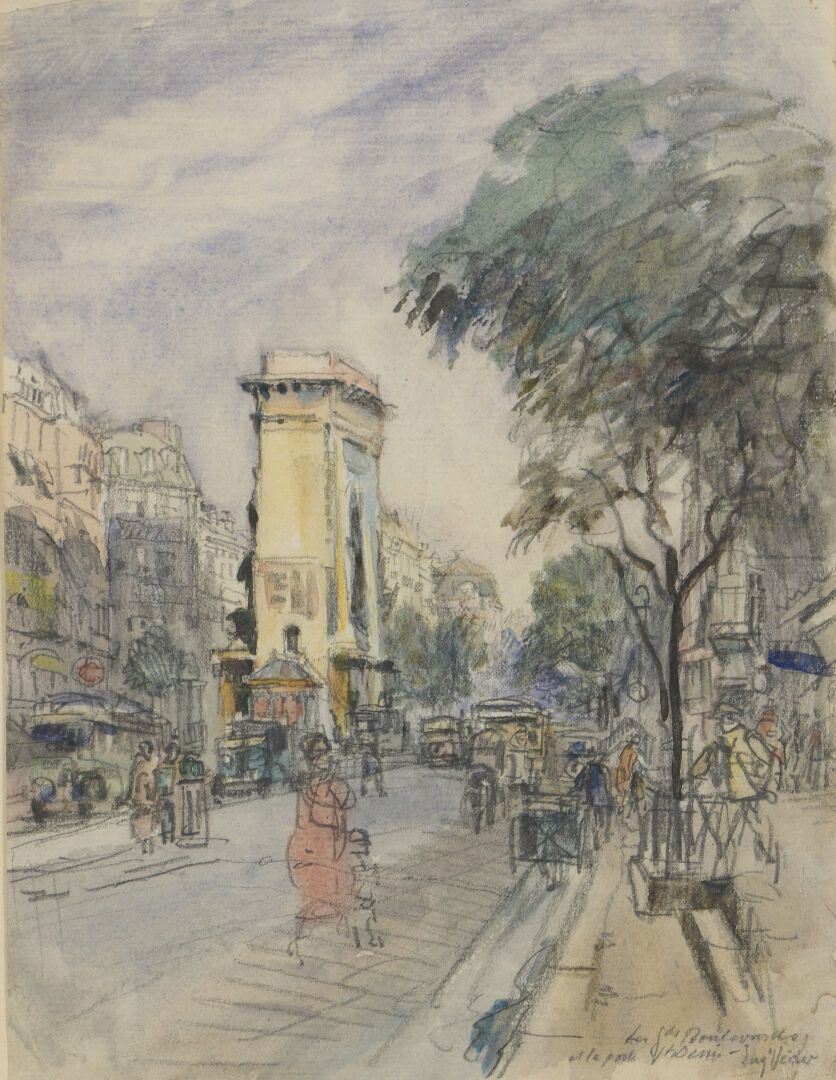 Null 欧仁-维德 (1876-1936)

大马路和圣丹尼斯门廊

纸上水彩和印度墨水。

已签名并位于右下方。

19.7 x 14.8厘米