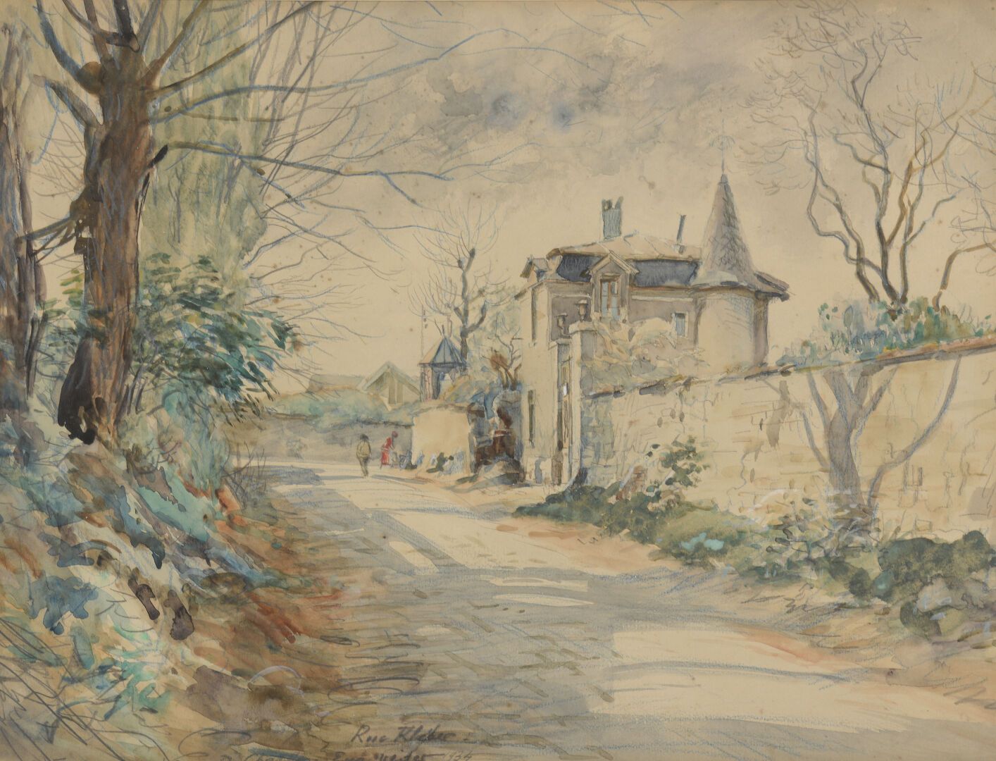 Null Eugène Véder (1876-1936)

Rue Kléber à Châtillon 1934

Lavis d'aquarelle et&hellip;