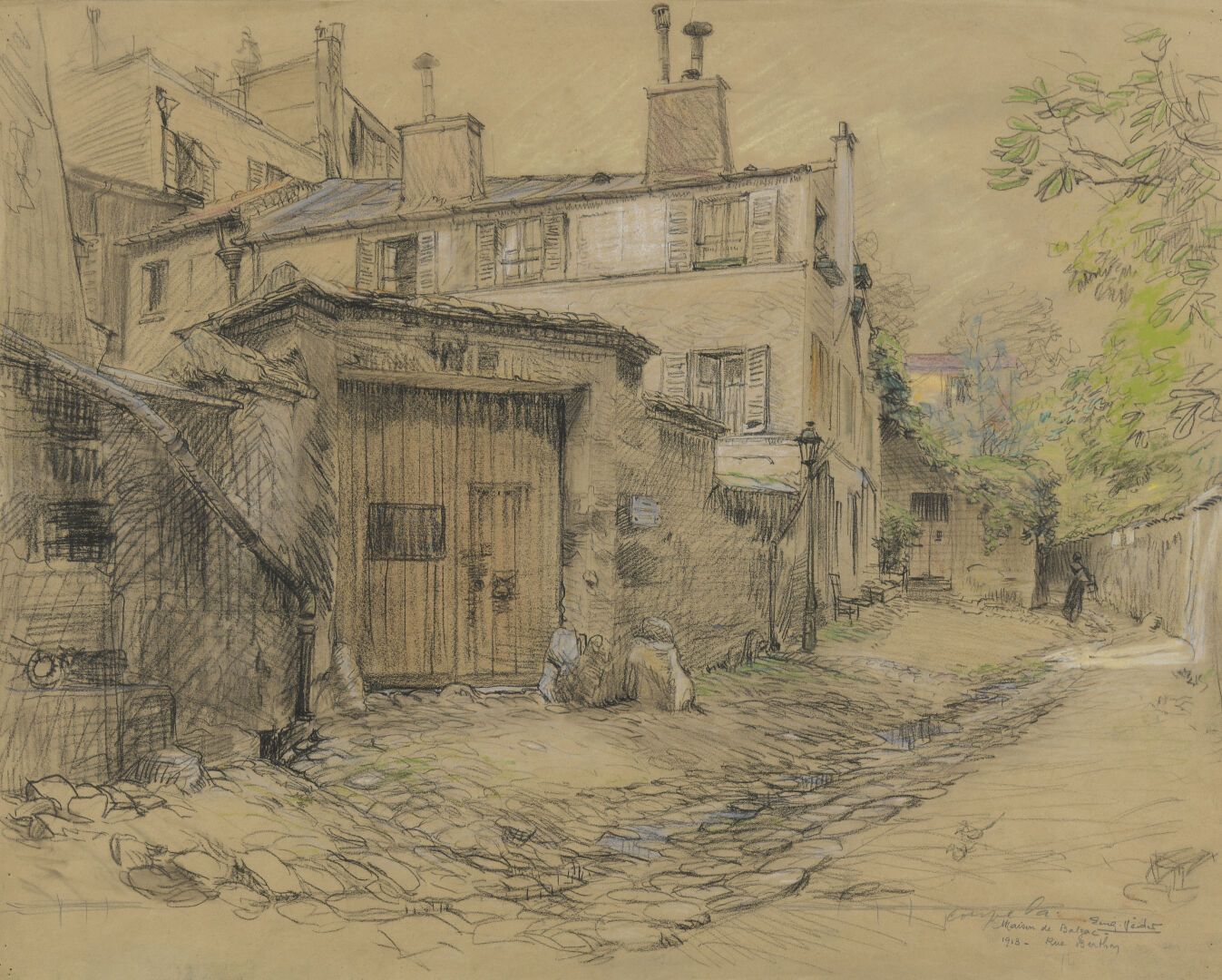 Null 欧仁-维德 (1876-1936)

巴尔扎克的房子--贝尔通街

纸上水彩画和木炭。

右下方有签名、位置和日期1913年。

49,8 x 39,&hellip;