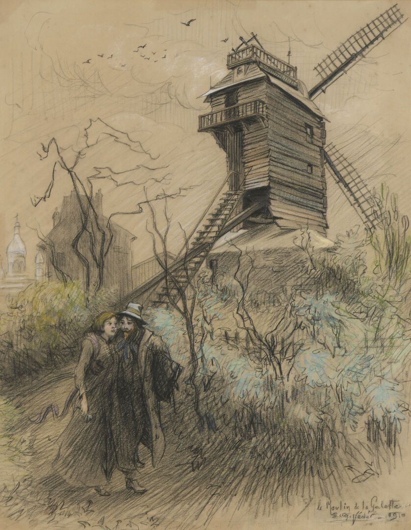 Null Eugène Véder (1876-1936)

Le Moulin de la Galette

Fusain, lavis d'aquarell&hellip;