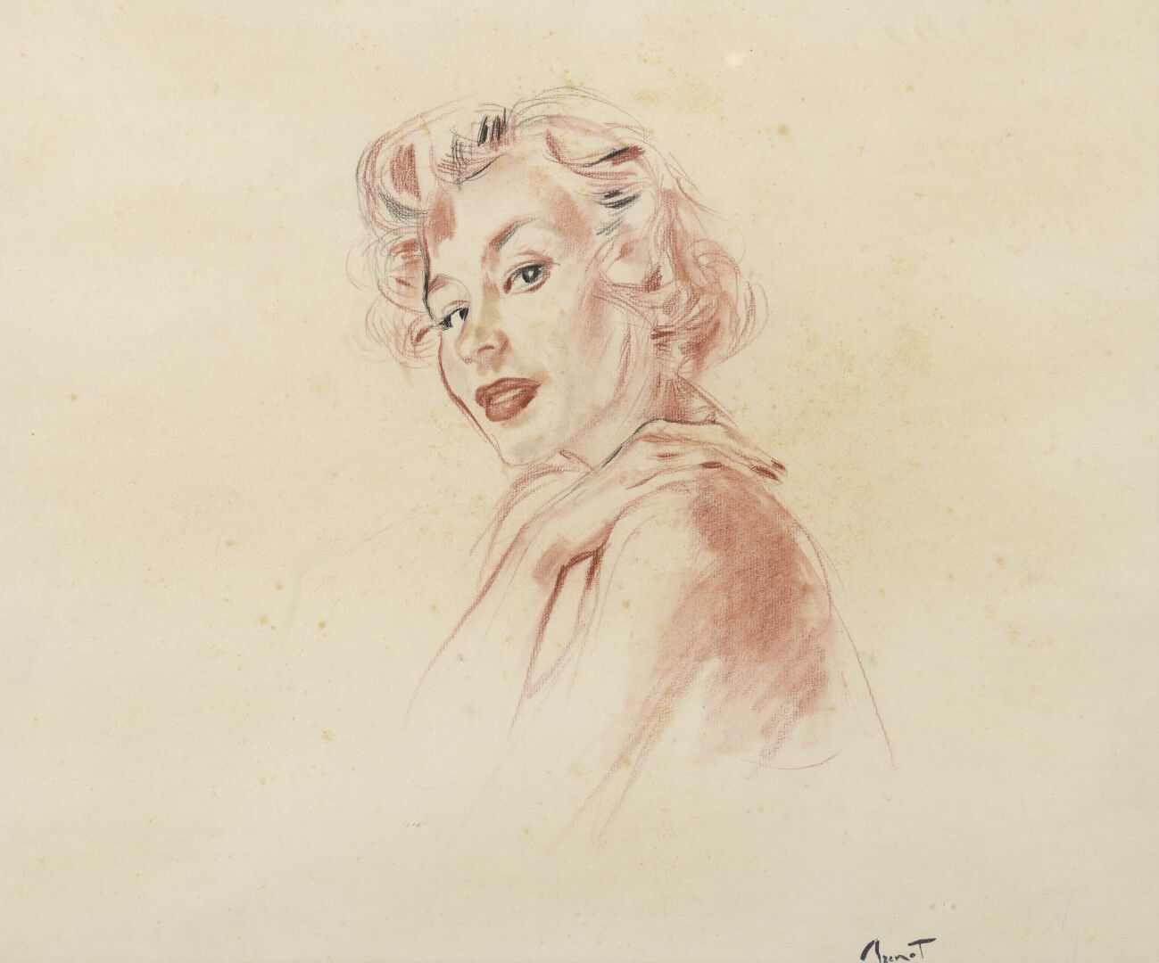 Pierre- Laurent BRENOT (1913-1998). 皮埃尔-洛朗-布雷诺（1913-1998）。

金发碧眼的小姑娘醒来了。

布面油画，右&hellip;
