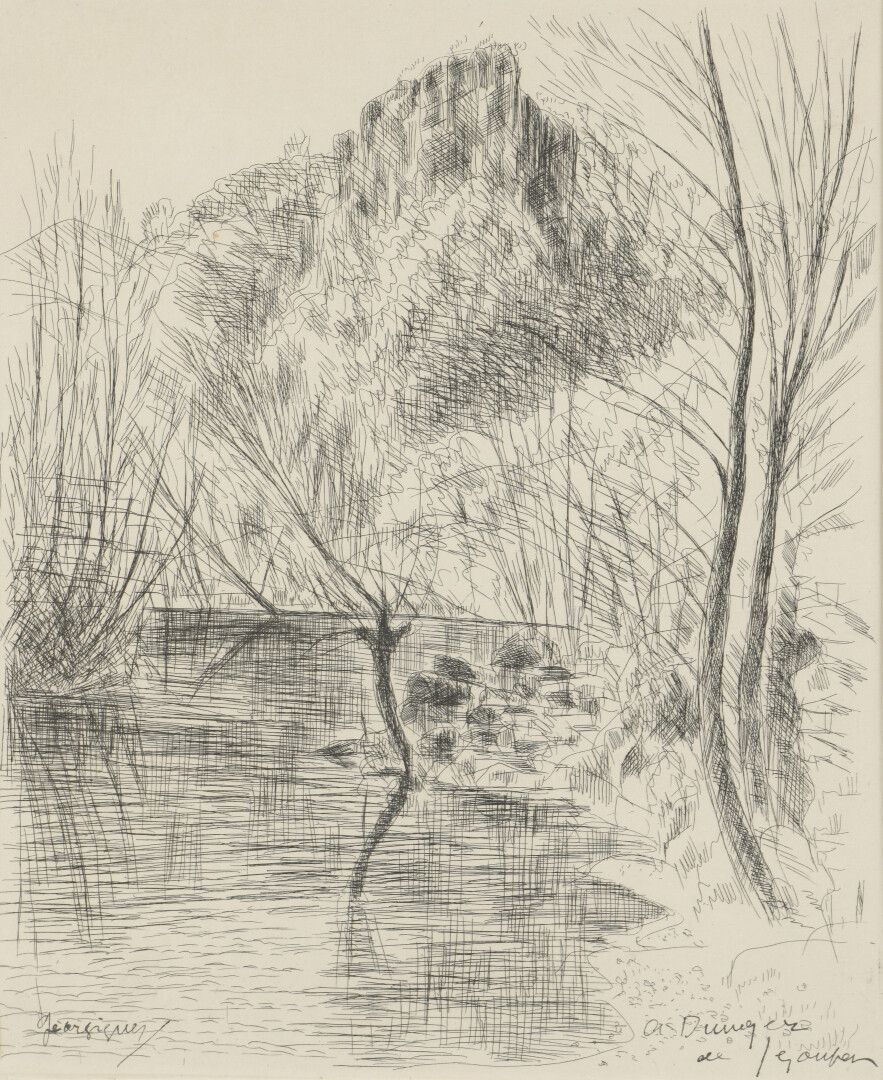 Null 安德烈-杜诺耶-德-塞贡扎克(1884-1974)

阿尔根斯河岸，1969年

黑色的蚀刻画。 在《Géorgiques》一书T.II的第191页上&hellip;