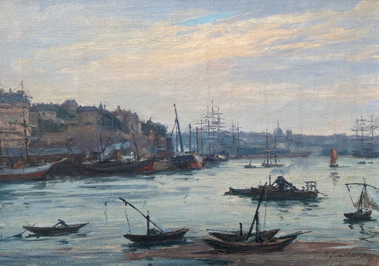 Null 乔治-弗朗索瓦-苏伊莱(1861-1947)

马河畔布洛涅港（？）

布面油画。

右下方有签名。

33 x 46 厘米
