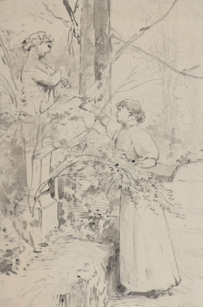 Null 埃米尔-阿达姆(1839-1937)

妇女研究

四幅画，其中一幅有签名。