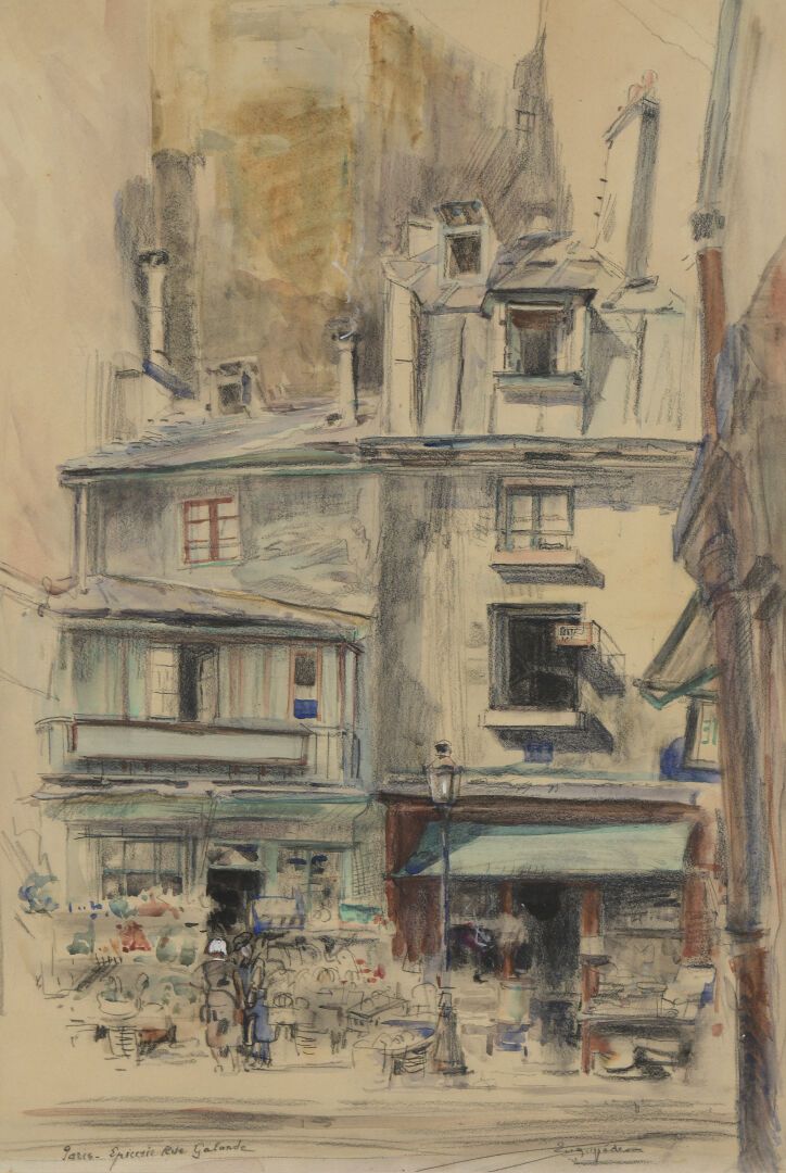 Null 欧仁-维德 (1876-1936)

巴黎，杂货店Rue Galande

纸上水彩和印度墨水。

右下方有签名，位于左下方。

51.7 x 34.&hellip;