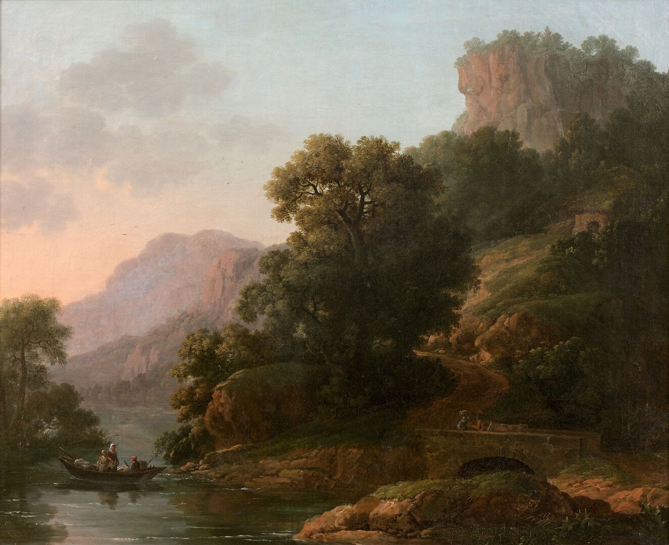 Null 路易-阿尔贝-G.，巴克莱尔-达尔贝男爵(Saint-Pol 1761 - Sèvres 1824)

湖边的风景

帆布。

在岩石上签名并在中心下&hellip;
