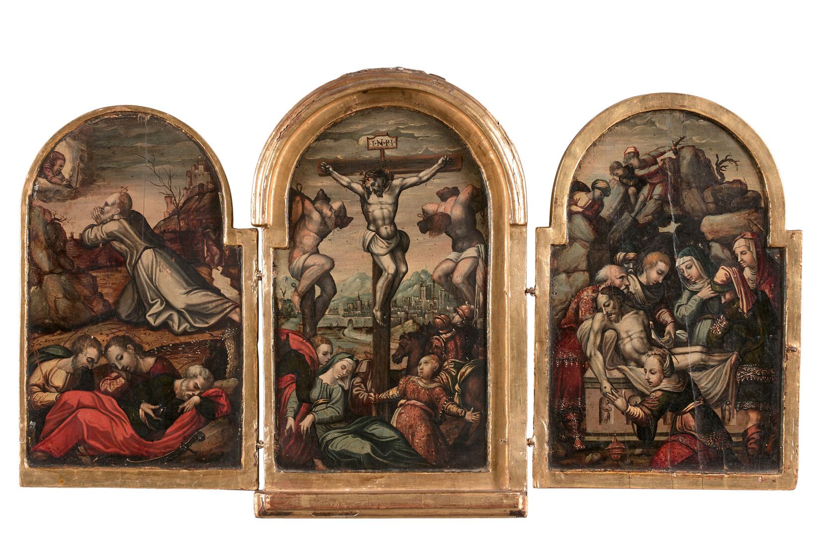 Null 归功于贝尼托-桑切斯-加林多（约1530年-1588年后）。

基督生活中的场景。

室内板块：基督在橄榄园，受难，入墓

外部面板：圣母与儿童和复活&hellip;