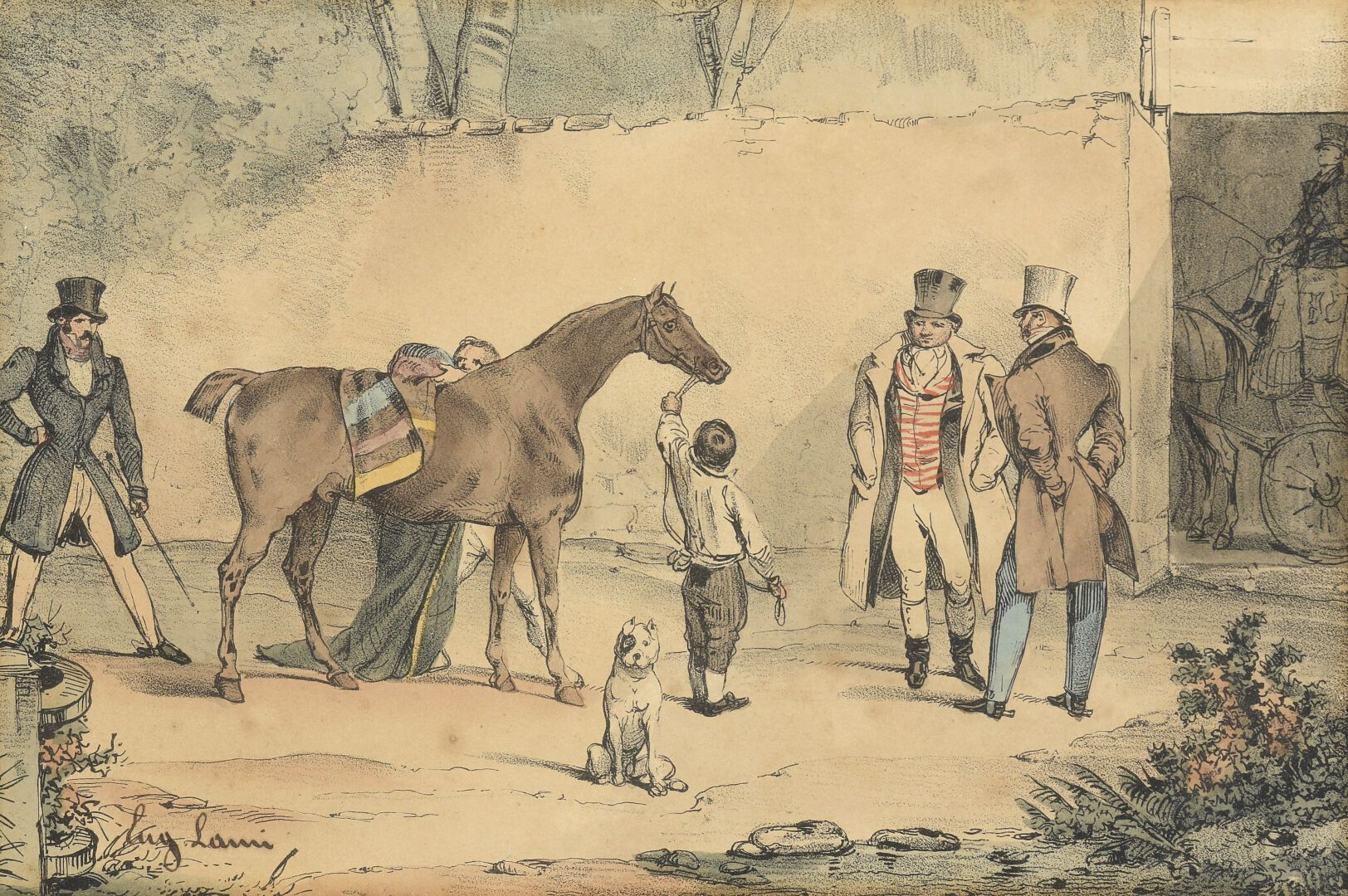Null 欧仁-拉米 (1800-1890)

一个英国马商，在1828年

用铅笔和钢笔着色的石版画，有修饰。

在右下方的线下，是德尔佩克的I-Lith。在&hellip;