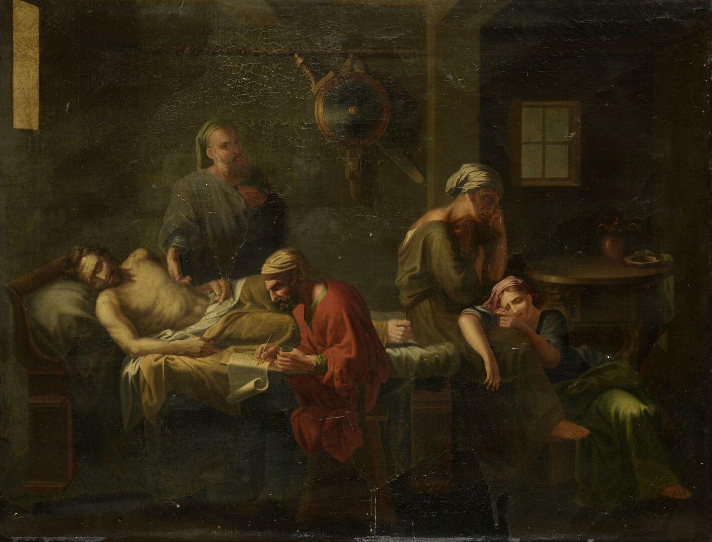 D'après Nicolas POUSSIN (1594-1665) 在尼古拉-普桑（1594-1665）之后

科林斯的欧达米达斯的遗嘱

布面油画（孔）。&hellip;