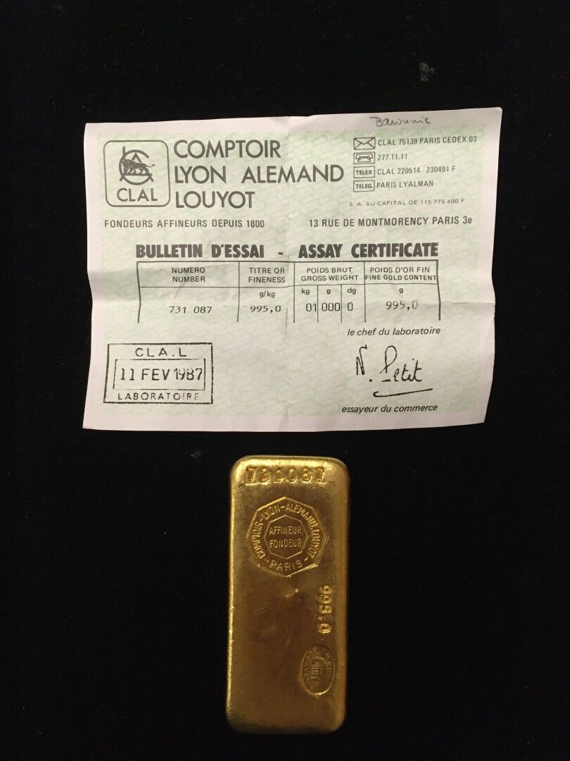 Null 1 gold bar (995) n° 731087

With its certificate



Specific fee of 8 % bef&hellip;