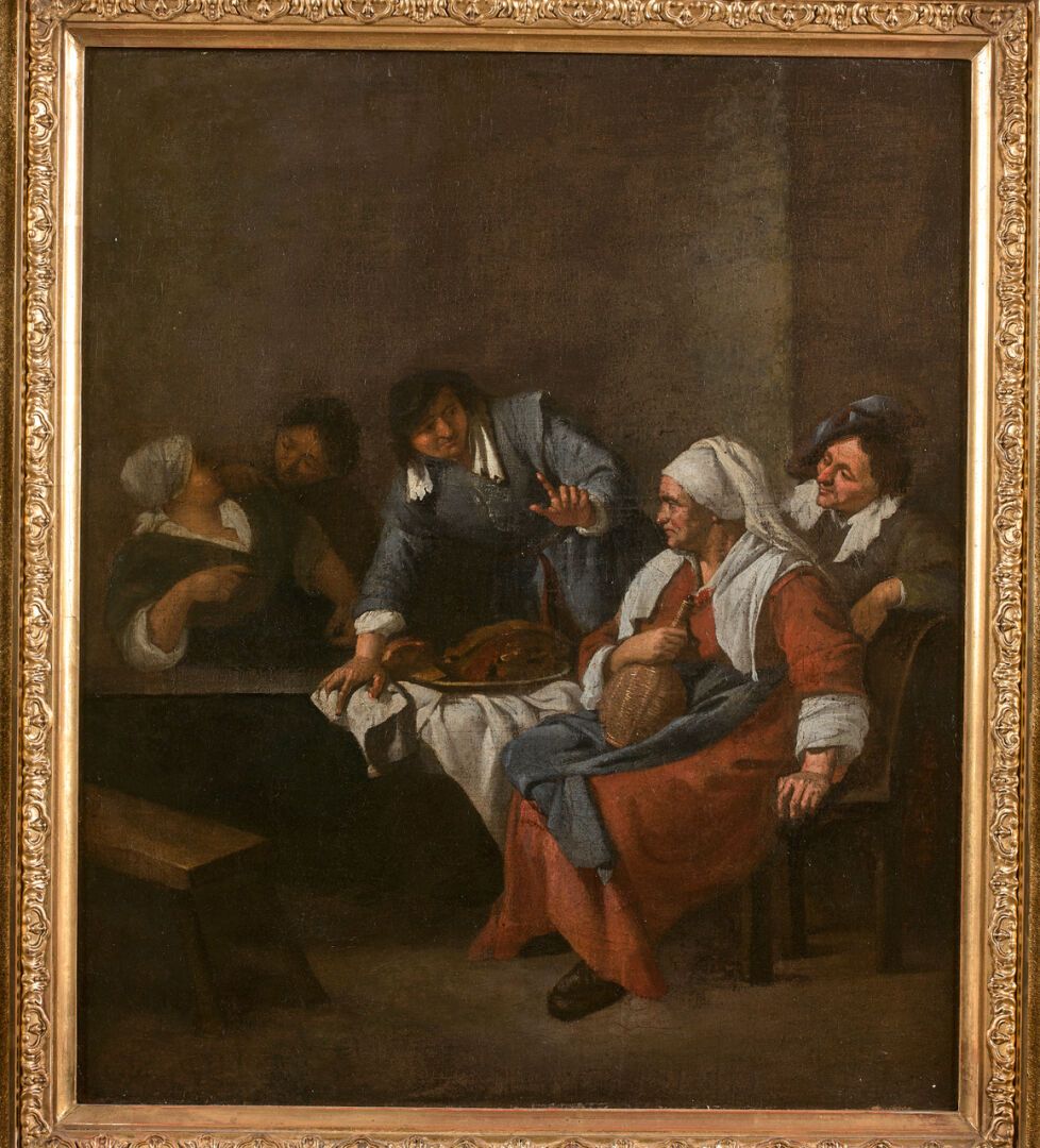 Null Jacob TOORENVLIET (um 1635-1719) zugeschrieben.
Szene in einer Taverne
Lein&hellip;