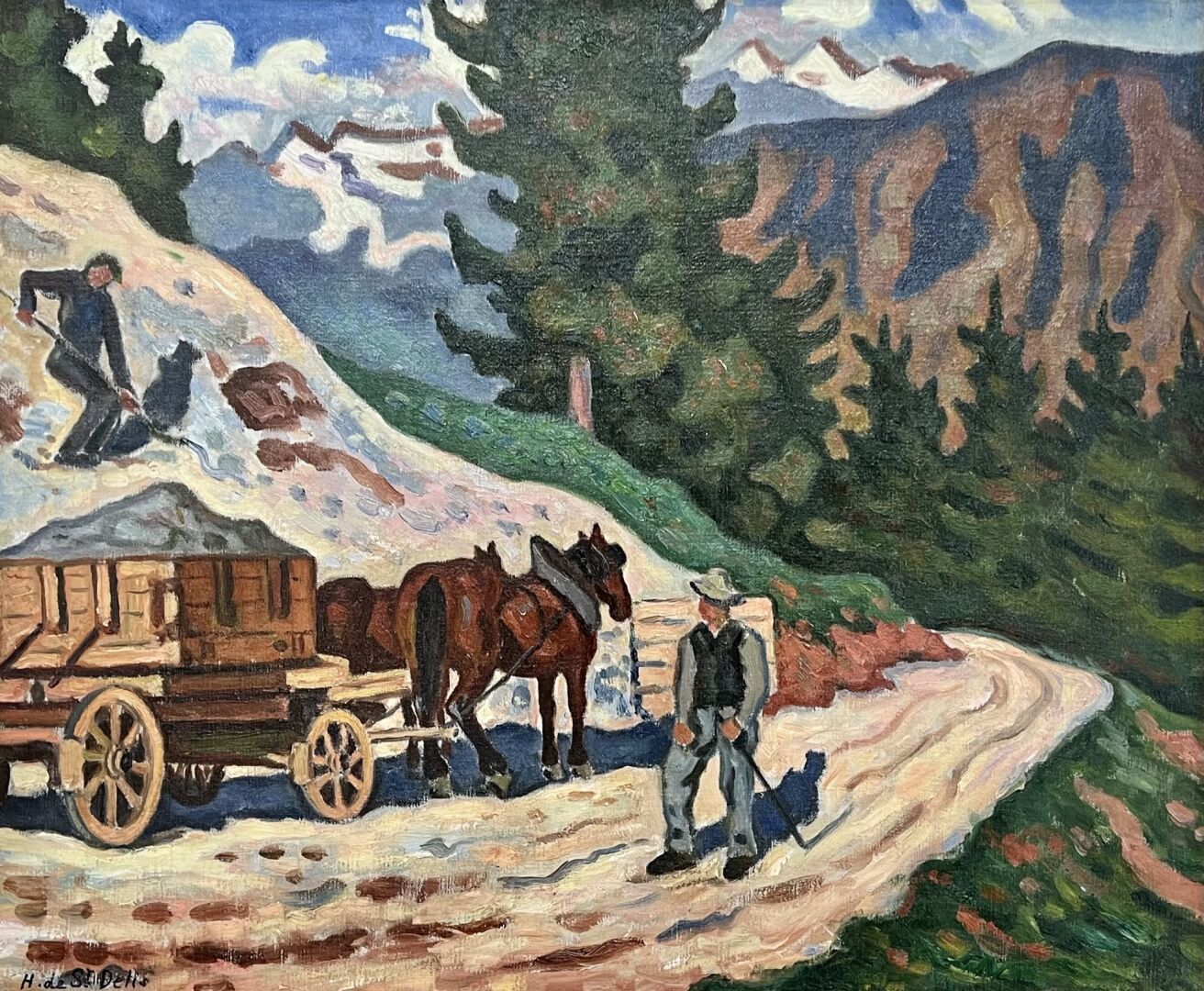 Null Henri de SAINT-DELIS (1878-1949)
Paysage de neige en Suisse
Huile sur panne&hellip;