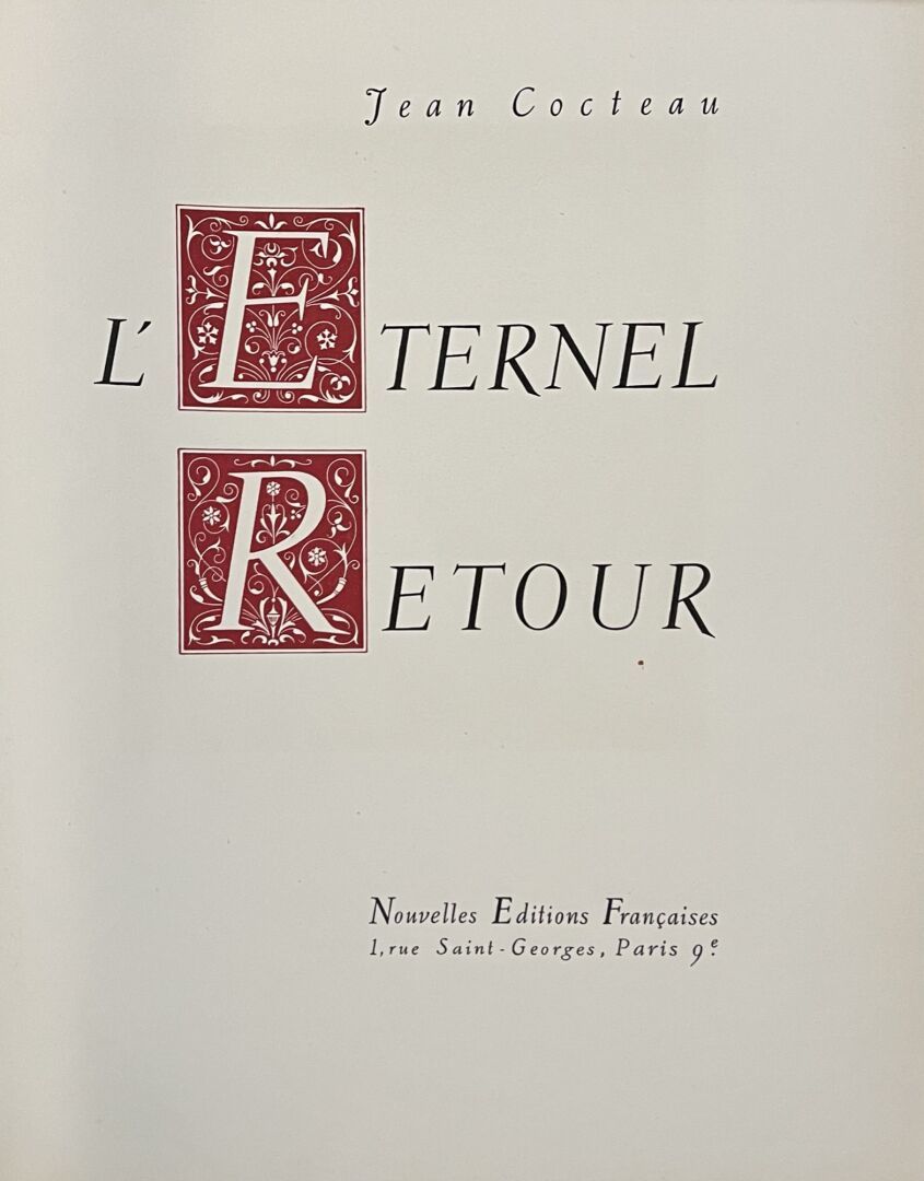 Null COCTEAU (Jean). L'Eternel retour. Paris, Nouvelles Éditions françaises, s. &hellip;