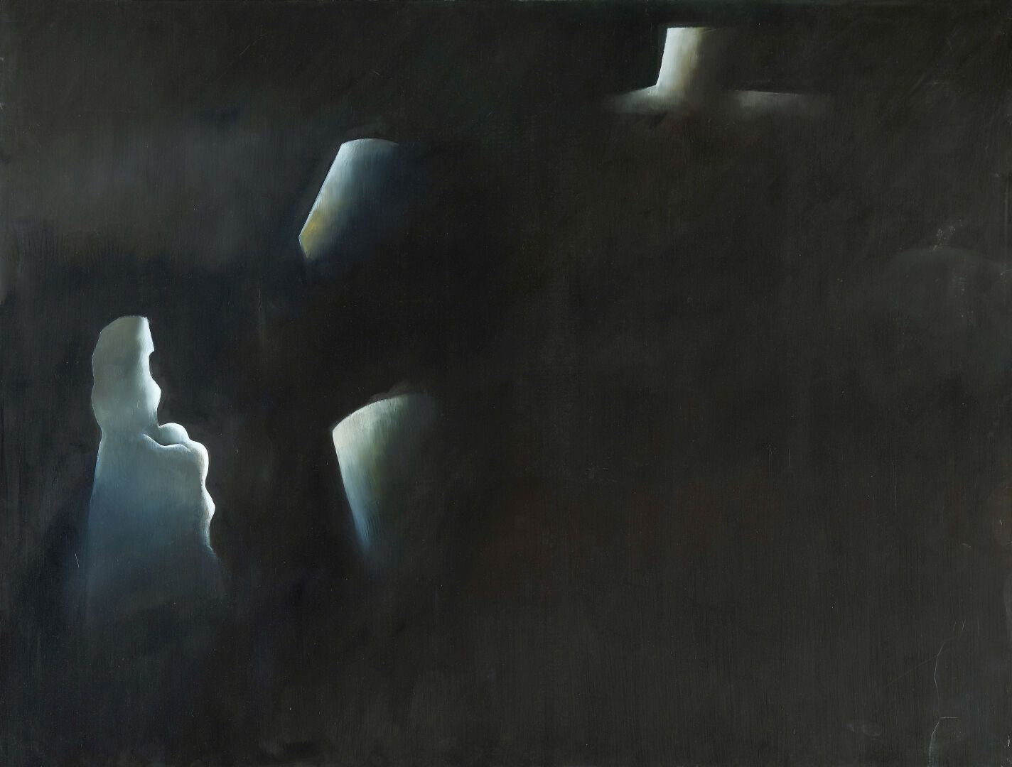 Null Henri MOREZ (1922-2017)
Composition en noir
Huile sur toile. 
114 x 146 cm