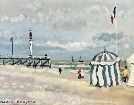 Null Jacques BOUYSSOU (1926-1997)
Plage, Trouville
Huile sur toile.
Signée en ba&hellip;