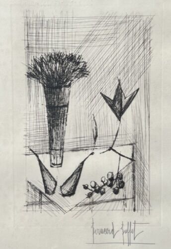 Null Bernard BUFFET (1928-1999)
Nature morte au vase de fleurs
Gravure 
Signée e&hellip;