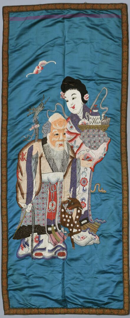Null Panneau de soie figurant Shulao et Magu
Chine, début du XXe siècle
Panneau &hellip;