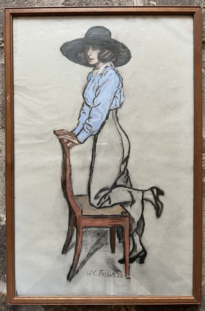 Null Henri Claudius Forestier (1875-1922) 
Mujer joven en una silla
Dibujo realz&hellip;