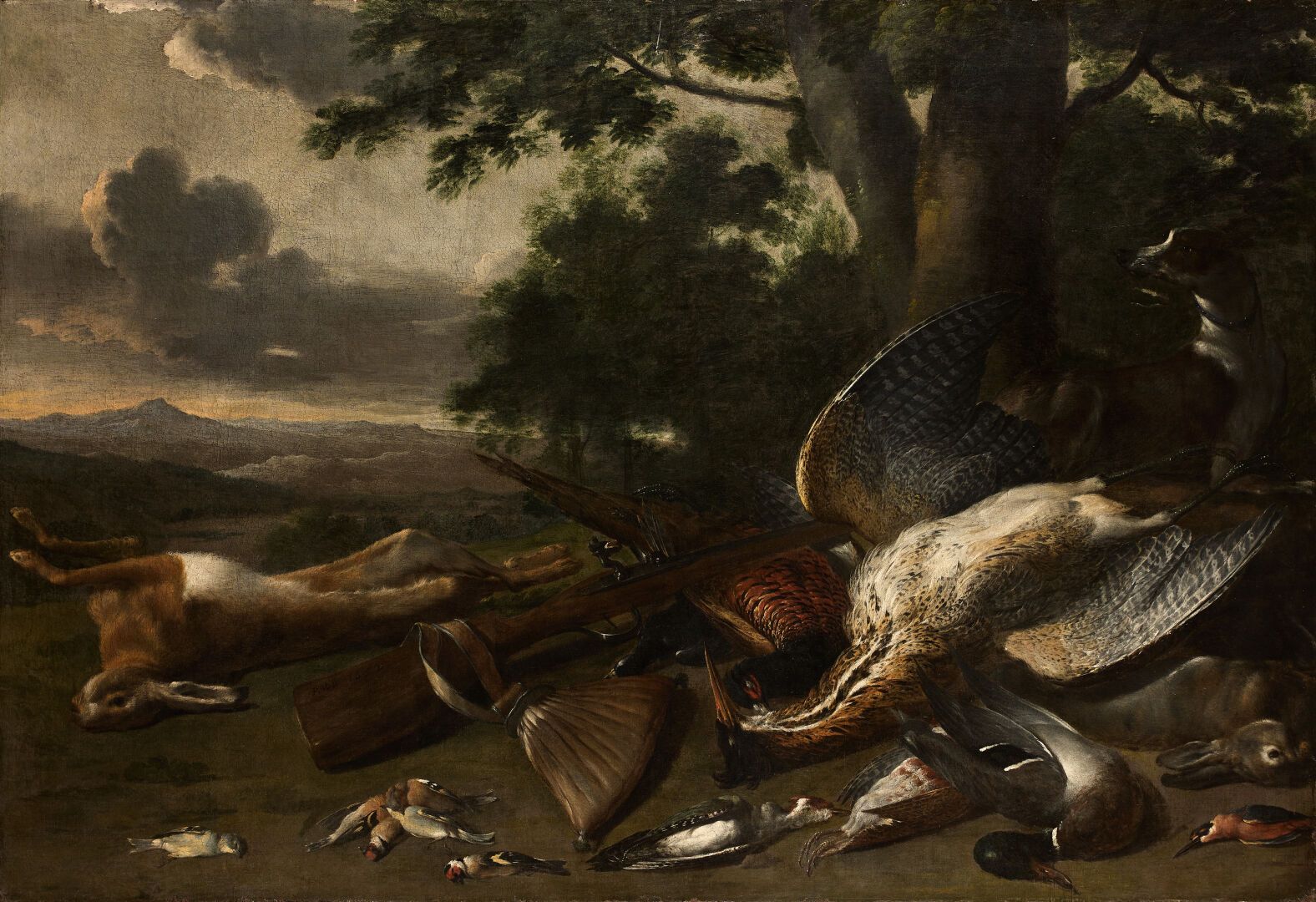 Null 彼得-范-布克尔 (安特卫普 1610 - 巴黎 1673)
狩猎战利品，有野兔、科奇斯野鸡、黄雀、绿啄木鸟、野鸭、翠鸟、树雀、北雀和灰鹧鸪（看不到头&hellip;
