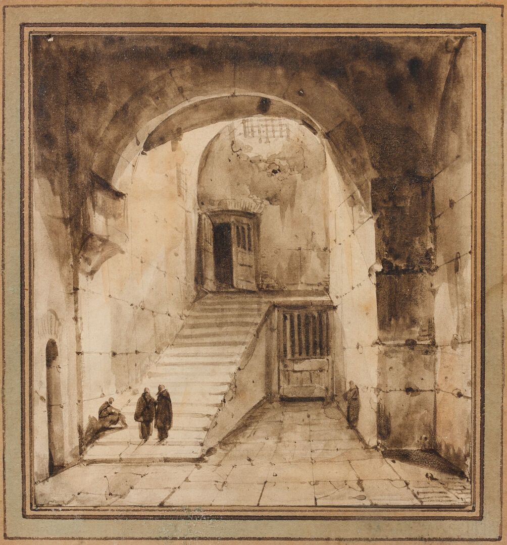 Null François Marius GRANET (Aix-en-Provence 1775-1849)
Animated view of a stair&hellip;