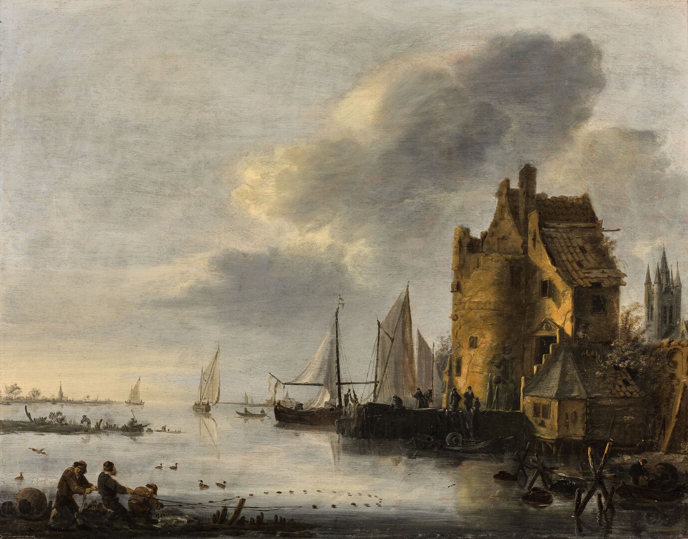 Null Peter VAN DER CROOS (1609-1701)
Fishermen hauling their nets in an estuary
&hellip;