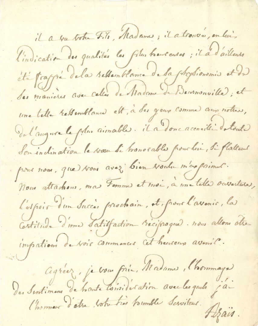 Null 皮埃尔-雅辛特-阿齐斯（1766-1845）哲学家。L.A.S.，巴黎，1828年7月26日，致德-雷塞夫人；3页，4页。 
他很乐意与她讨论 "儿童&hellip;