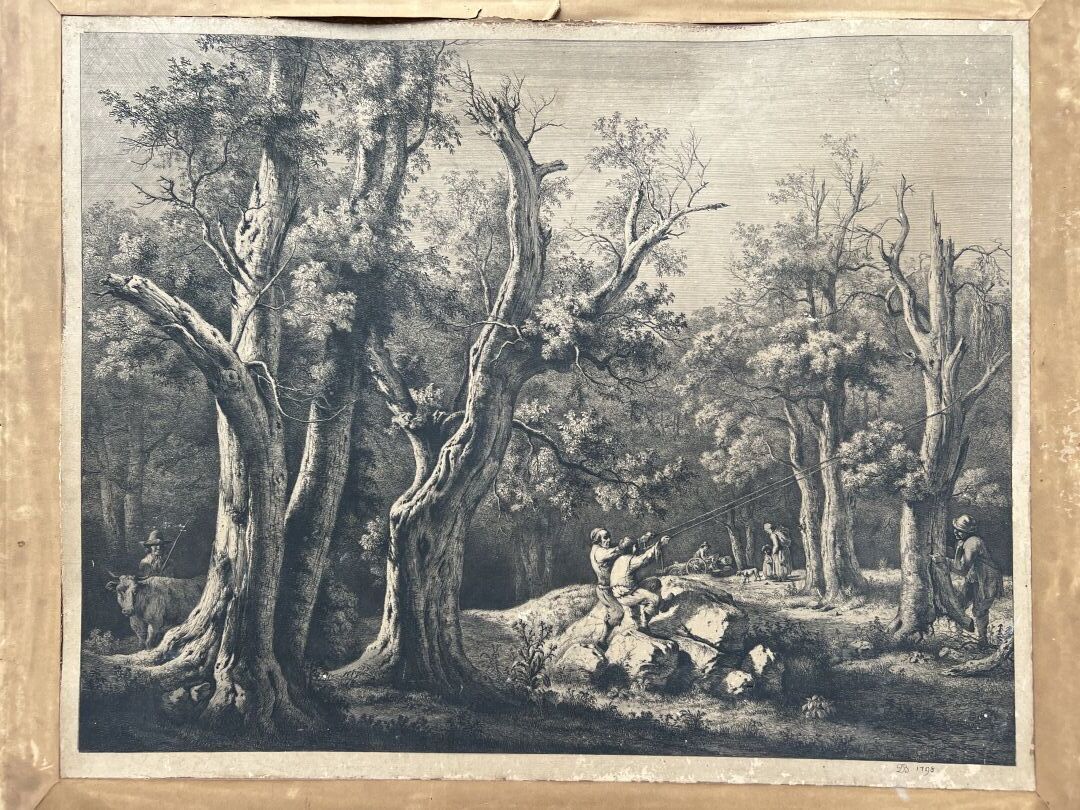 Null Jean Jacques de Boissieu，里昂，18世纪末
森林场景
1798年的雕版画
47 x 60厘米