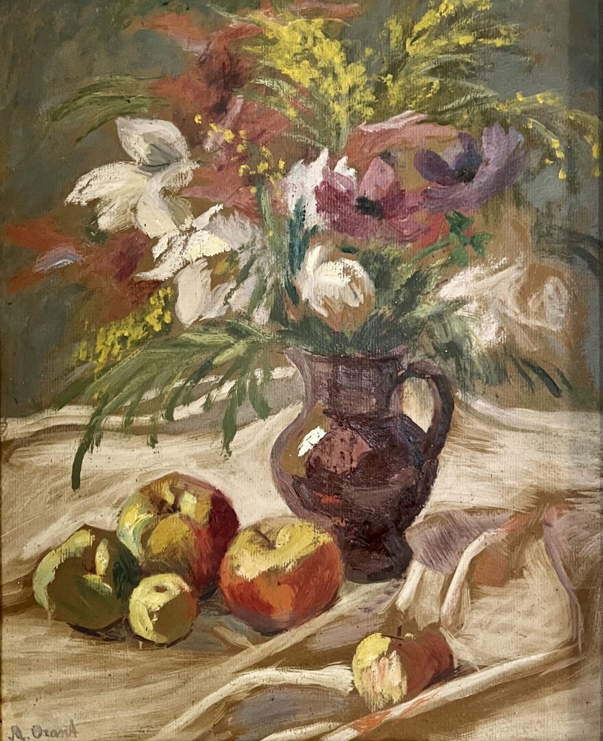 Null Marthe ORANT (1874-1957)
Pichet de fleurs
Huile sur panneau.
59 x 47 cm

Ma&hellip;