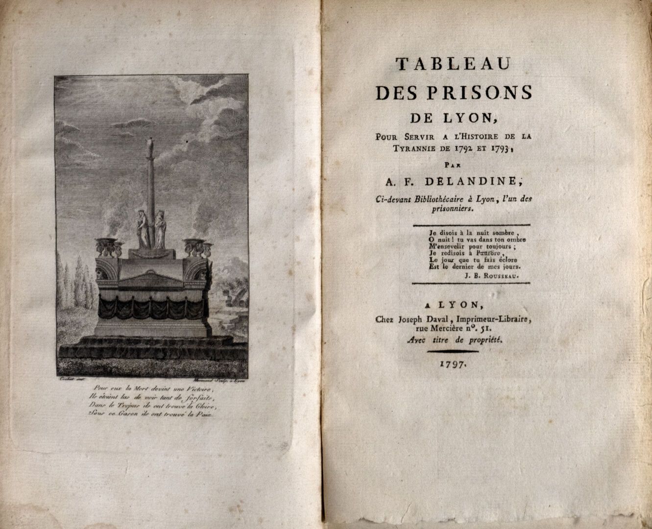 DELANDINE (Antoine-François). Tableau des prisons de Lyon, pour servir à l'histo&hellip;