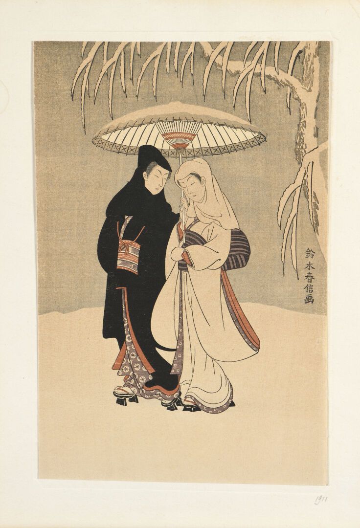 Suzuki HARUNOBU (1724/25-1770). Suzuki HARUNOBU (1724/25-1770). 
Two lovers unde&hellip;