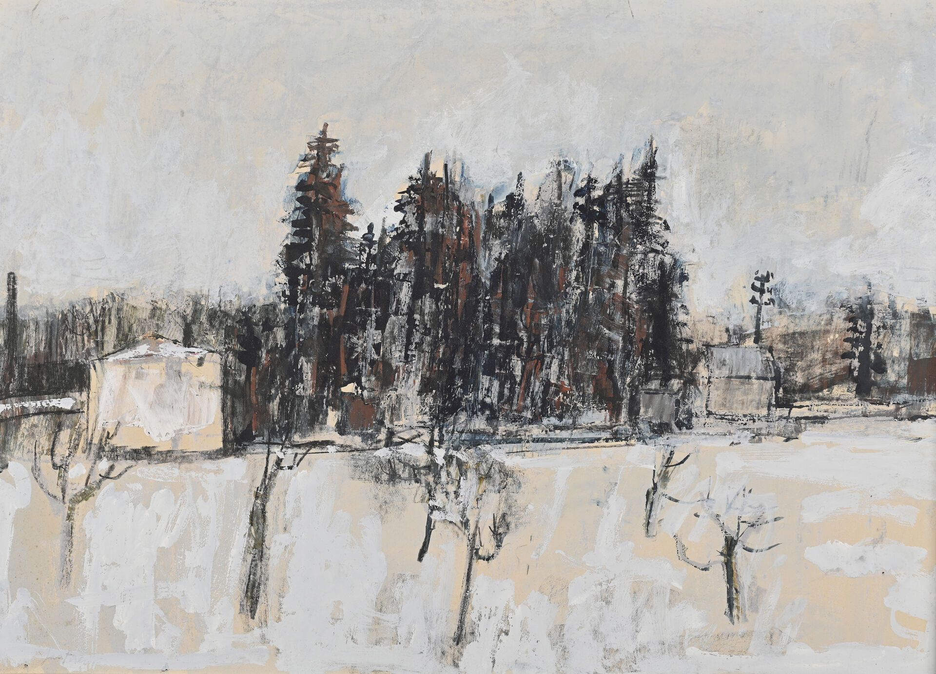 Null Bernard GANTNER (1928-2018) attributed to
Winter landscape
Gouache 
35 x 50&hellip;