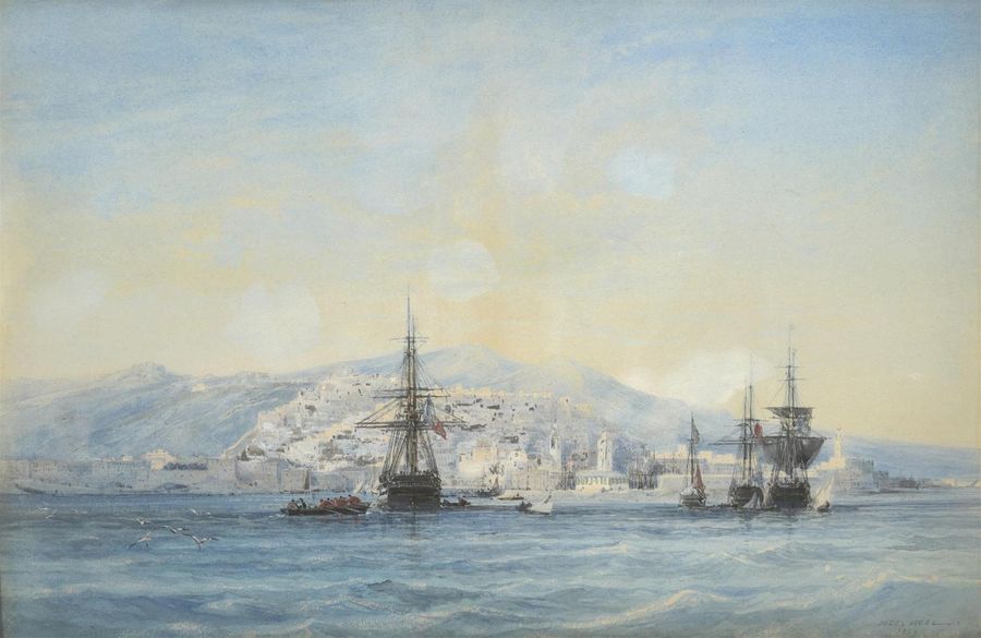 Null Jules Achille Noël 1815 - 1881 
Vue du port d'Alger, 1859 
Aquarelle avec r&hellip;