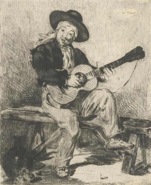 Null Edouard Manet (1832-1883)
Le guitariste ou chanteur espagnol, 1861 
Eau-for&hellip;