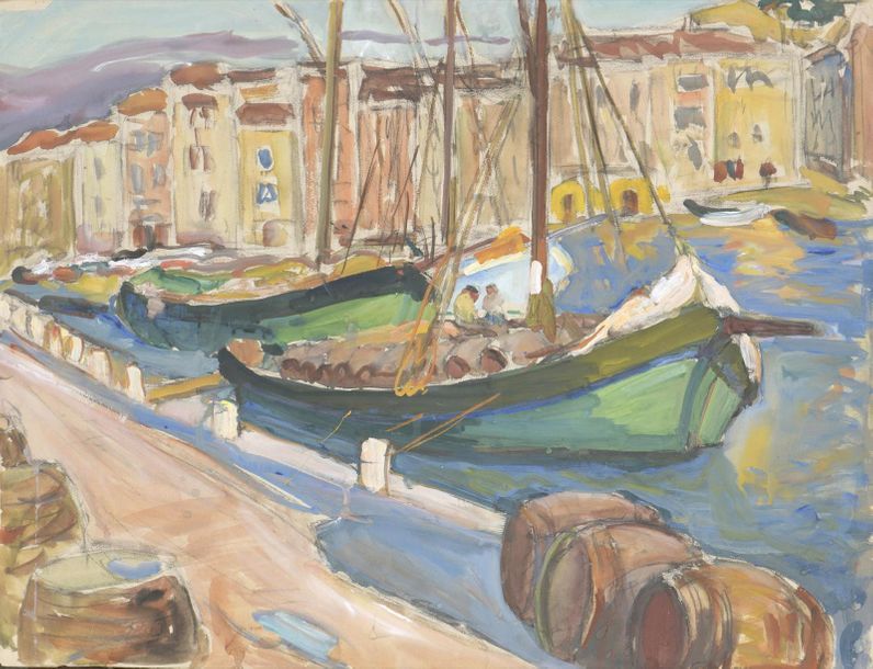 Null Les tartanes au port de Saint tropez
Aquarelle titréd et siugnée au dos et &hellip;