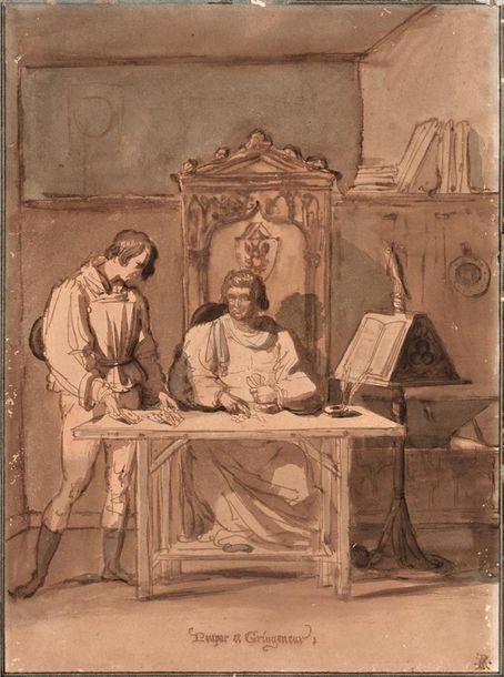 Null Pierre REVOIL (Lyon 1776-Paris 1842)
« Poupart et Gringonneur »
Plume et en&hellip;