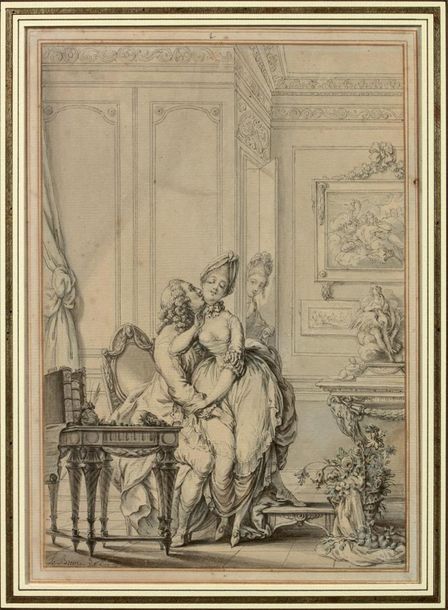 Null LE BRUN (actif au XVIIIème siècle)
Une paire de scène galante :
Plume et en&hellip;
