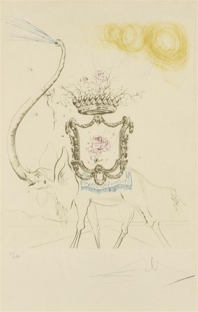 Null SALVATOR Dali
Elephant et couronne
Eau forte
24 x 19,5 cm